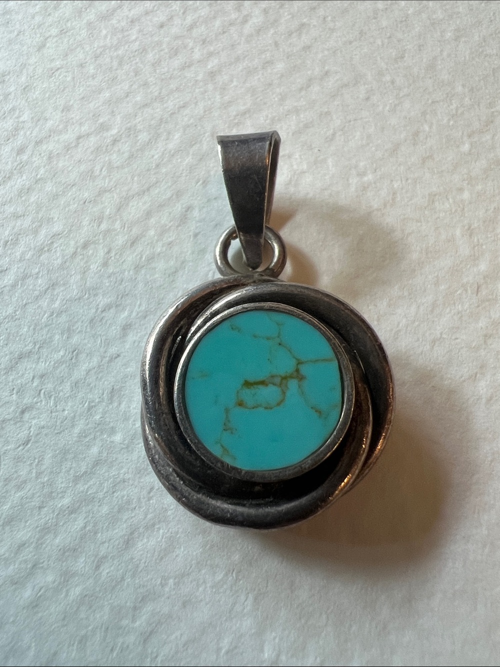 Sterling Silver Turquoise Circle Pendant